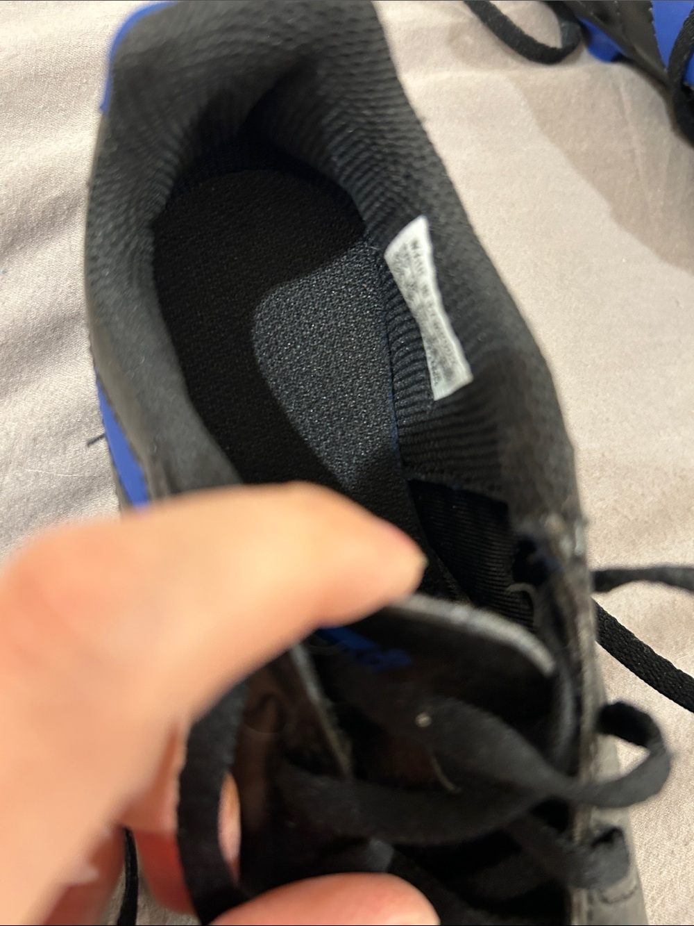 adidas Black Soccer Shoes with Blue Stripes - Picture 4 of 4